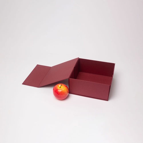 Коробка самосборная на магнитах 21х10х20, бордо, дизайнерская бумага