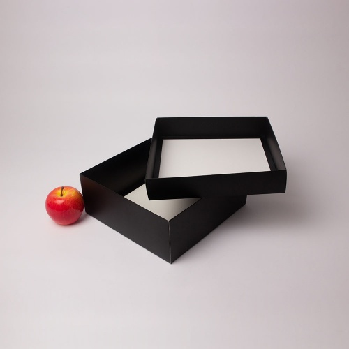 Коробка 25x10x25, чёрный, картон