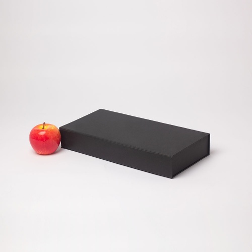 Кашированные коробки 35х5х17см, цвет - черный, материал - дизайнерская бумага, ламинация - без ламинации, фото 1 (вид спереди)