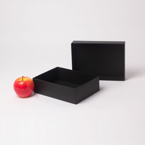 Коробка крышка-дно 21х6х15, чёрный, дизайнерская бумага