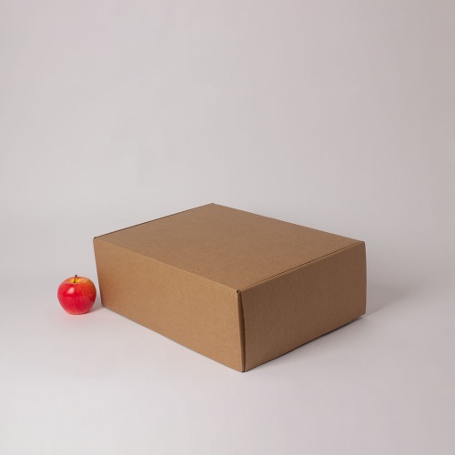 Коробка самосборная с откидной крышкой 44х15х32, Т23Е бур/бур, без печати, бурый