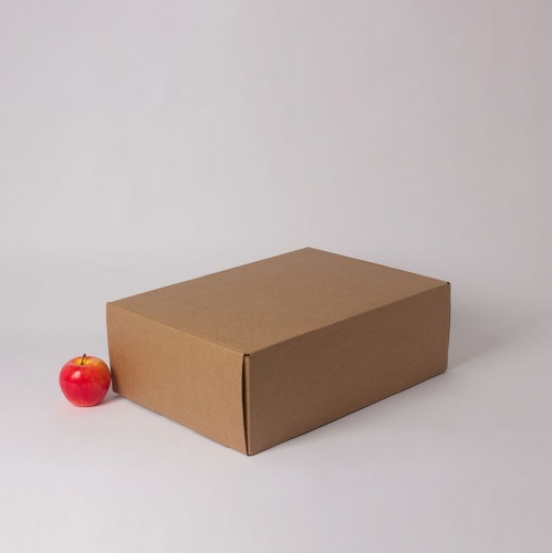 Коробка самосборная с откидной крышкой 44х15х32, Т23В бур/бур, без печати, бурый