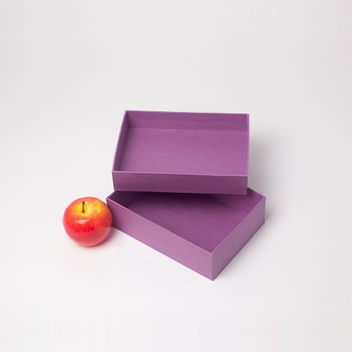 Кашированные коробки 21х6х15см, цвет - сиреневый, материал - дизайнерская бумага, ламинация - без ламинации, фото 3 