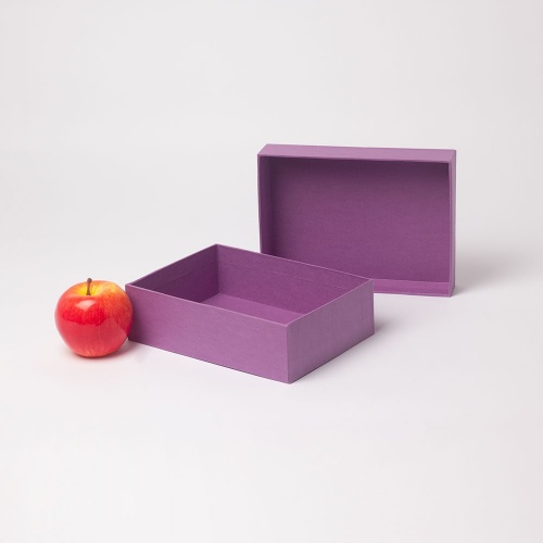 Кашированные коробки 21х6х15см, цвет - сиреневый, материал - дизайнерская бумага, ламинация - без ламинации, фото 4 