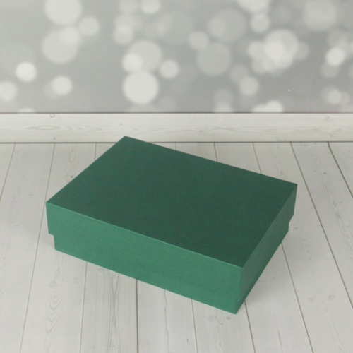Коробка крышка-дно 21х6х15, зелёный, дизайнерская бумага