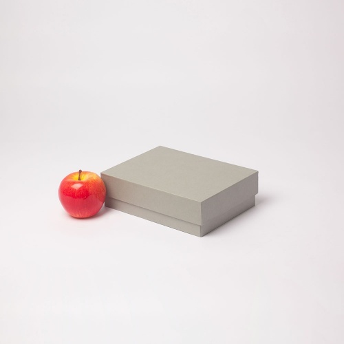 Коробка крышка-дно 21х6х15, светло-серый, дизайнерская бумага