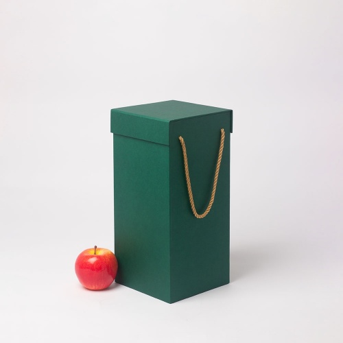 Коробка с откидной крышкой 15х33х15, зеленый, дизайнерская бумага