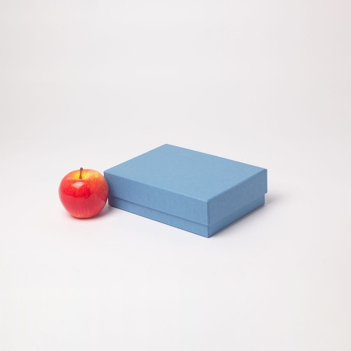 Кашированные коробки 21х6х15см, цвет - синий, материал - дизайнерская бумага, ламинация - без ламинации, фото 1 (вид спереди)