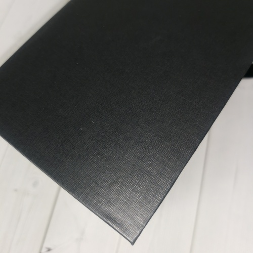 Коробка с откидной крышкой 9х33х9, чёрный, дизайнерская бумага, лента атласная