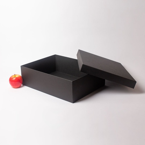 Кашированные коробки 40х12х30см, цвет - черный, материал - дизайнерская бумага, ламинация - без ламинации, фото 2 