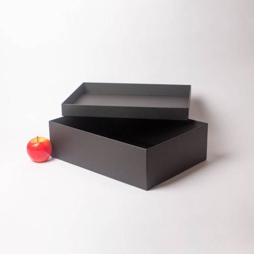 Кашированные коробки 40х12х30см, цвет - черный, материал - дизайнерская бумага, ламинация - без ламинации, фото 3 