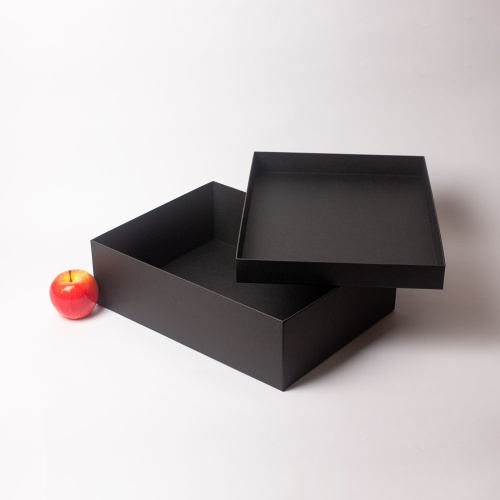 Коробка крышка-дно 40х12х30, чёрный, дизайнерская бумага