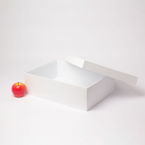 Кашированные коробки 40х12х30см, цвет - белый, материал - мелованная бумага, ламинация - матовая, фото 2 
