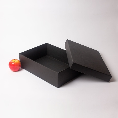 Коробка крышка-дно 35х10х25, чёрный, дизайнерская бумага