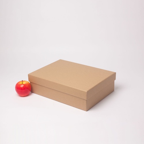 Кашированные коробки 35х10х25см, цвет - коричневый, материал - плотный крафт, ламинация - без ламинации, фото 1 (вид спереди)