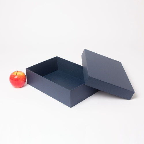 Кашированные коробки 30х8х20см, цвет - тёмно-синий, материал - дизайнерская бумага, ламинация - без ламинации, фото 2 