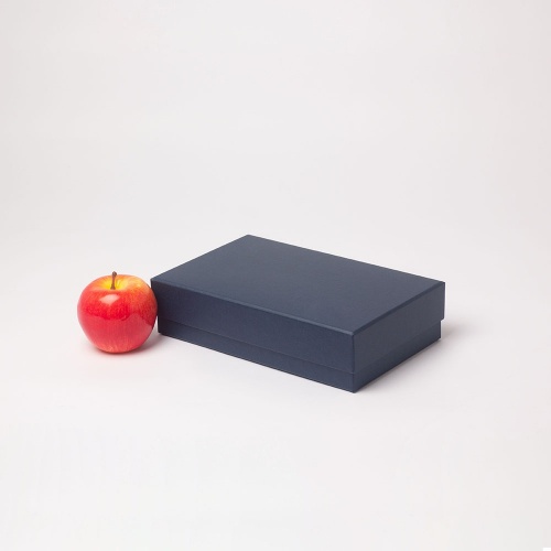 Кашированные коробки 25х6х15см, цвет - тёмно-синий, материал - эфалин, ламинация - без ламинации, фото 1 (вид спереди)