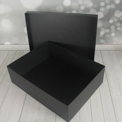 Кашированные коробки 40х12х30см, цвет - черный, материал - дизайнерская бумага, фото 14 