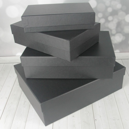 Кашированные коробки 40х12х30см, цвет - черный, материал - дизайнерская бумага, фото 15 
