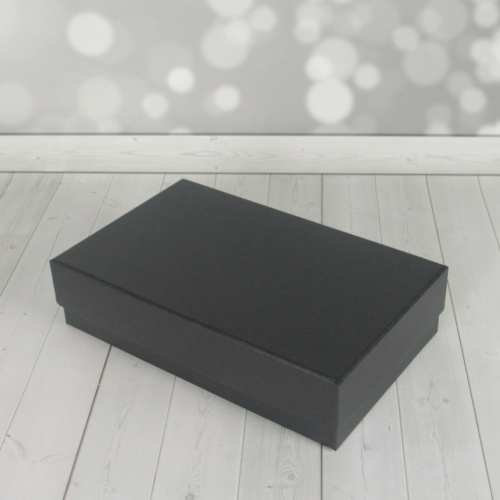 Комплект коробок крышка-дно 40х12х30, 35х10х25, 30х8х20, 25х6х15, чёрный, дизайнерская бумага