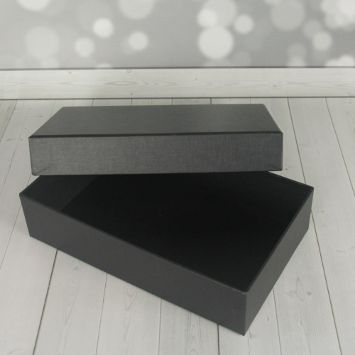 Комплект коробок крышка-дно 40х12х30, 35х10х25, 30х8х20, 25х6х15, чёрный, дизайнерская бумага