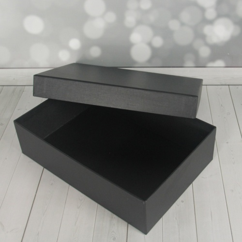 Кашированные коробки 40х12х30см, цвет - черный, материал - дизайнерская бумага, фото 7 