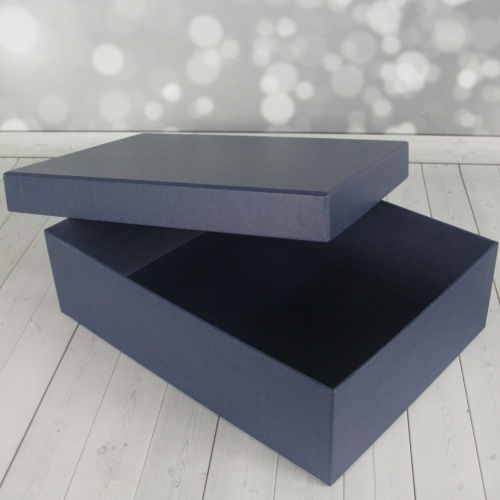 Кашированные коробки 40х12х30см, цвет - тёмно-синий, материал - дизайнерская бумага, ламинация - без ламинации, фото 10 