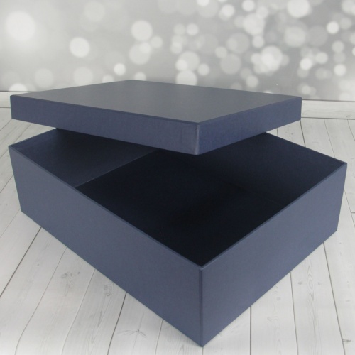 Кашированные коробки 40х12х30см, цвет - тёмно-синий, материал - дизайнерская бумага, ламинация - без ламинации, фото 13 