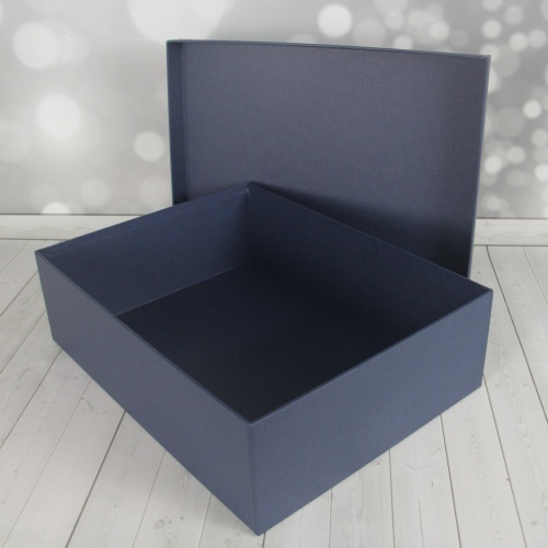 Кашированные коробки 40х12х30см, цвет - тёмно-синий, материал - дизайнерская бумага, ламинация - без ламинации, фото 14 