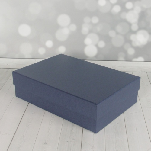 Комплект коробок крышка-дно 40х12х30, 35х10х25, 30х8х20, 25х6х15, тёмно-синий, дизайнерская бумага