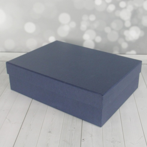 Кашированные коробки 40х12х30см, цвет - тёмно-синий, материал - дизайнерская бумага, ламинация - без ламинации, фото 9 