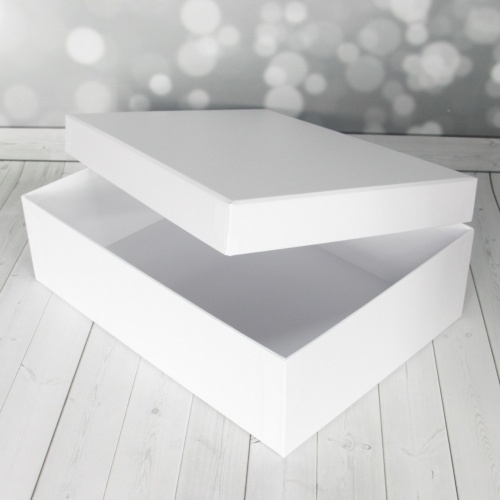 Кашированные коробки 40х12х30см, цвет - белый, материал - мелованная бумага, ламинация - без ламинации, фото 10 