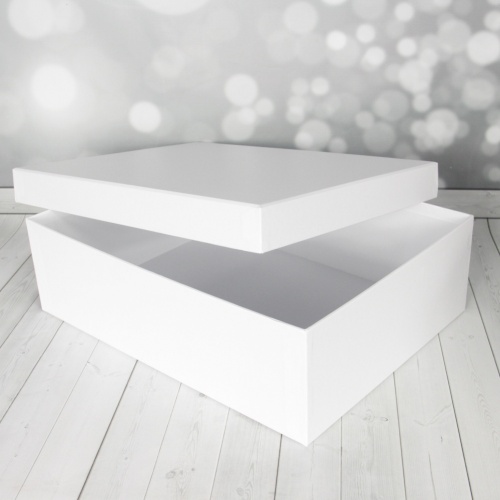 Кашированные коробки 40х12х30см, цвет - белый, материал - мелованная бумага, ламинация - без ламинации, фото 13 