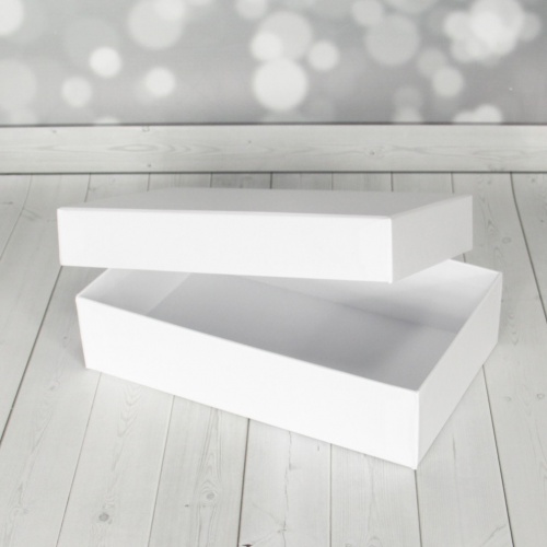 Кашированные коробки 40х12х30см, цвет - белый, материал - мелованная бумага, ламинация - без ламинации, фото 4 