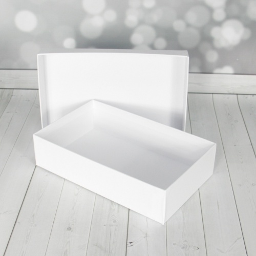 Кашированные коробки 40х12х30см, цвет - белый, материал - мелованная бумага, ламинация - без ламинации, фото 5 