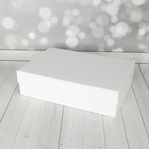 Кашированные коробки 40х12х30см, цвет - белый, материал - мелованная бумага, ламинация - без ламинации, фото 6 