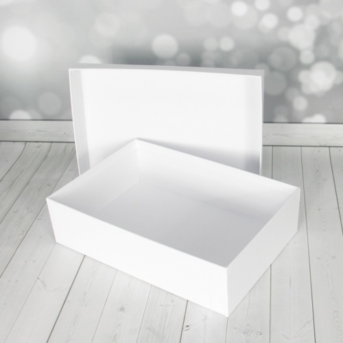 Кашированные коробки 40х12х30см, цвет - белый, материал - мелованная бумага, ламинация - без ламинации, фото 8 