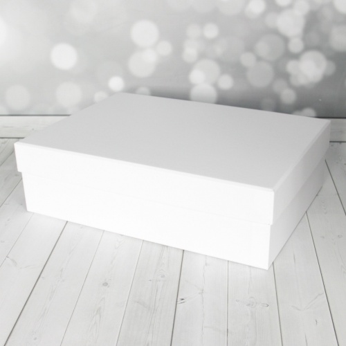 Кашированные коробки 40х12х30см, цвет - белый, материал - мелованная бумага, ламинация - без ламинации, фото 9 