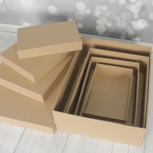 Кашированные коробки 40х12х30см, цвет - коричневый, материал - плотный крафт, ламинация - без ламинации, фото 2 