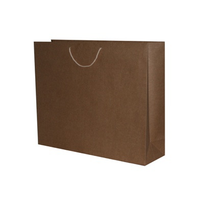 Пакеты бумажные 55х45х15см, цвет - коричневый, материал - дизайнерский картон, ламинация - без ламинации, фото 1 (вид спереди)