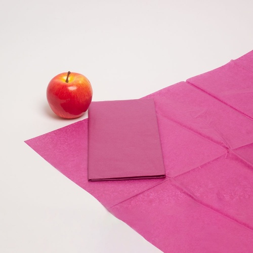 Упаковочная бумага 50х65, цвет - фуксия, материал - папиросная бумага, фото 1 (вид спереди)