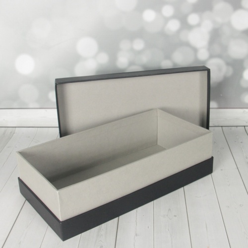Кашированные коробки 30х8х15см, цвет - черный, материал - дизайнерская бумага, ламинация - без ламинации, фото 3 