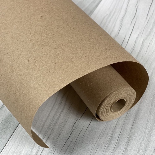 Упаковочная бумага 70х, цвет - коричневый, материал - плотный крафт, фото 1 (вид спереди)