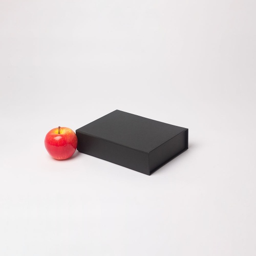 Коробка с откидной крышкой 21х5х15,  черный, дизайнерская бумага