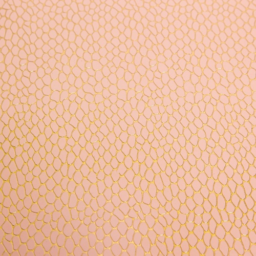 Кожзам "Принт" А4 (5 листов), нежно-розовый/золотой