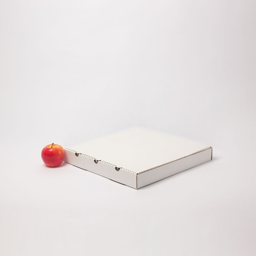 Коробка самосборная для пиццы и пирогов 36х4х36, Т23В бел/бур, без печати, бурый