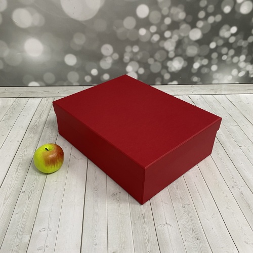Кашированные коробки 40х12х30см, цвет - красный, материал - дизайнерская бумага, ламинация - без ламинации, фото 2 