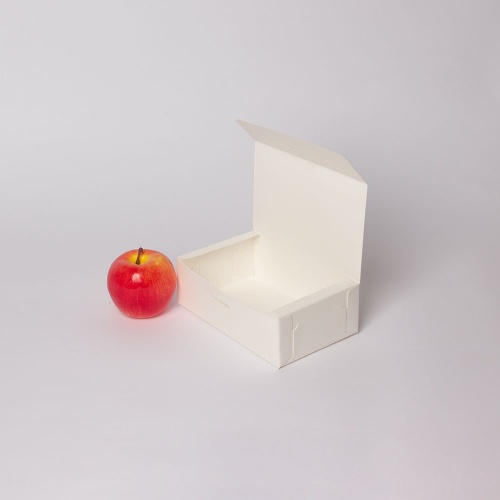 Картонные коробки 18х6х15см, цвет - белый, материал - картон, ламинация - без ламинации, ручки - прорубные, фото 3 