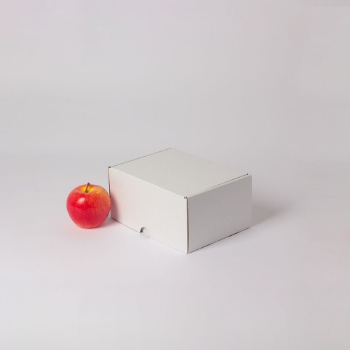 Коробка 20x15x10 самосборная с откидной крышкой, Т11Е бел/бур, без печати, белый