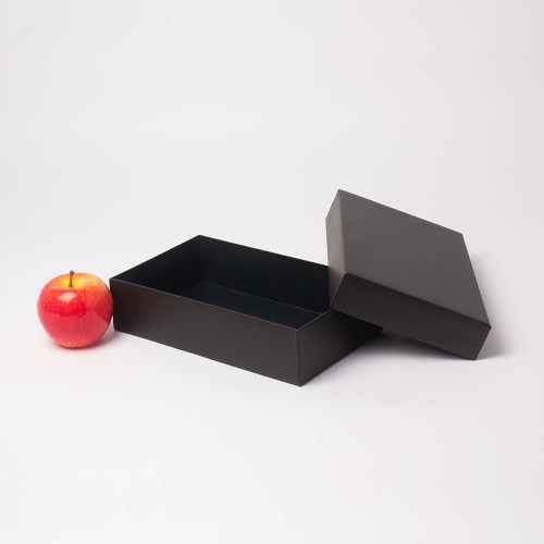 Коробка крышка-дно 25х6х15, черный, мелованная бумага